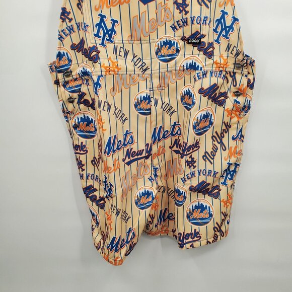 FOCO New York Mets Historic Print Bib Shortalls Men Size XL NWT Overalls Jumper - Picture 5 of 16